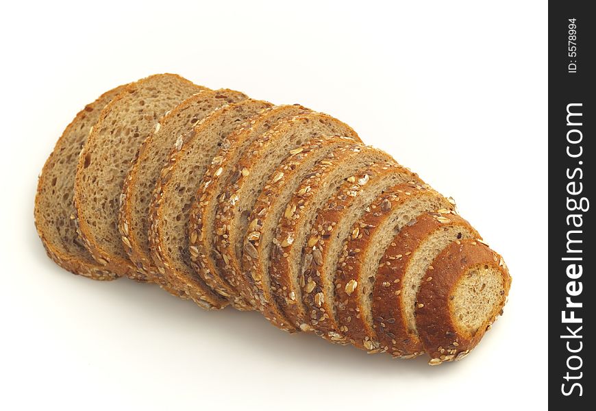 Multiseed bread isolated on the white background
