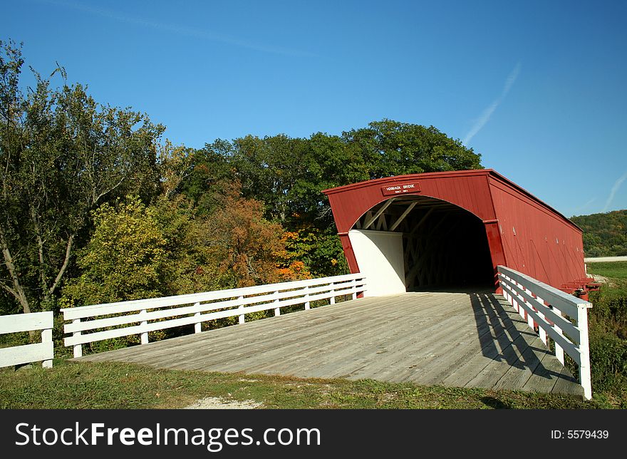 Picturesque Covered Bridge in Madison County Iowa. Picturesque Covered Bridge in Madison County Iowa