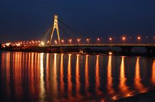 Moscow Bridge Across Dnepr River. Kiev,Ukraine Stock Photography Moscow Bridge Across Dnepr River. Kiev,Ukraine Stock Photography