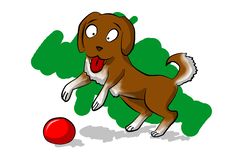Lucky Dog With Red Ball Stock Image Lucky Dog With Red Ball Stock Image