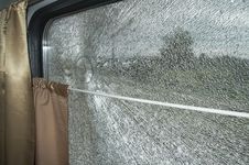 Cracked Train Window Royalty Free Stock Photography Cracked Train Window Royalty Free Stock Photography