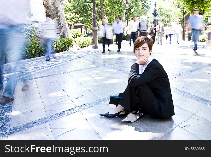 Businesswoman portrait in urban background