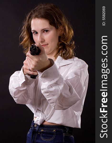 Woman with gun