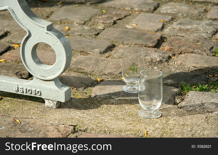 Two glasses on the french street, Paris, France. Two glasses on the french street, Paris, France