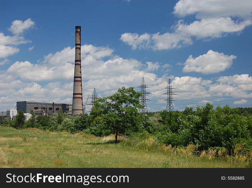 Kiev,Ukraine. Summer.Power plant. Kiev,Ukraine. Summer.Power plant
