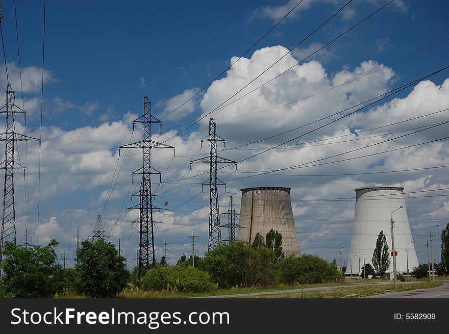 Kiev,Ukraine. Summer.Power plant. Kiev,Ukraine. Summer.Power plant