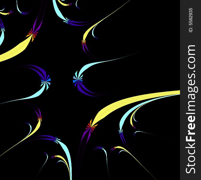 An abstract fractal designed to look like rockets shooting across the sky. An abstract fractal designed to look like rockets shooting across the sky.