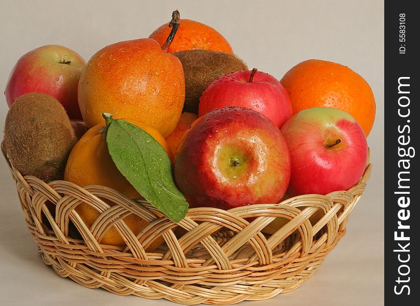 Lots of fresh fruits in the basket