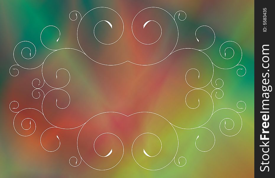 The abstract background consisting from objects: lines, spiral