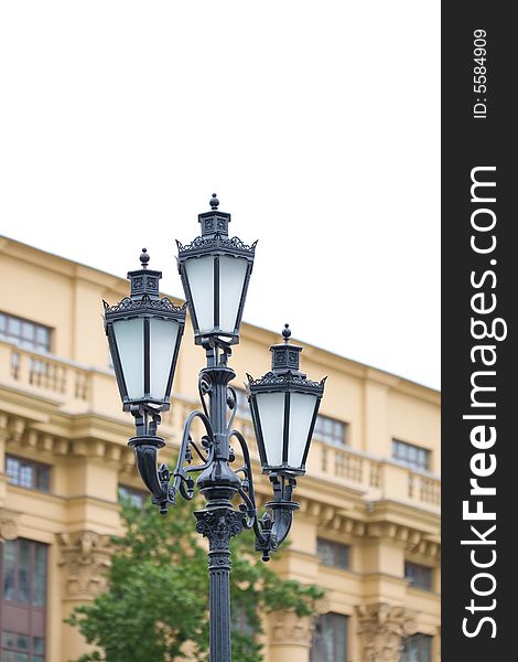 Ornate street lamp in Moscow