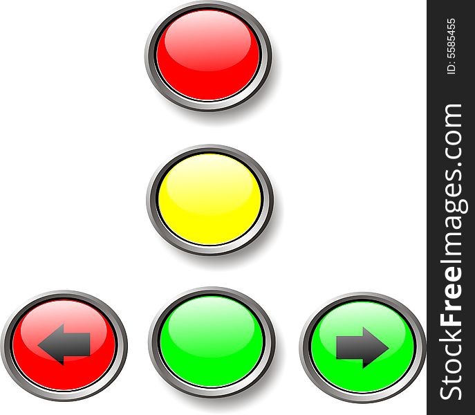 Five colour buttons with arrow