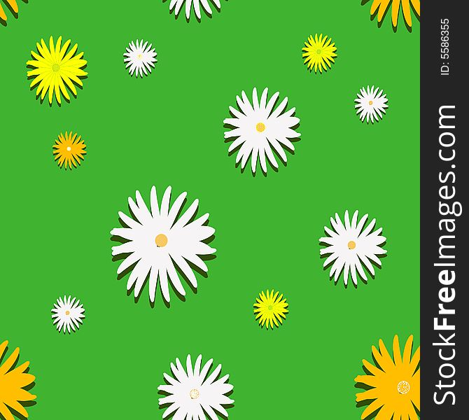 Vector illustration of chamomile background and seamless. Vector illustration of chamomile background and seamless