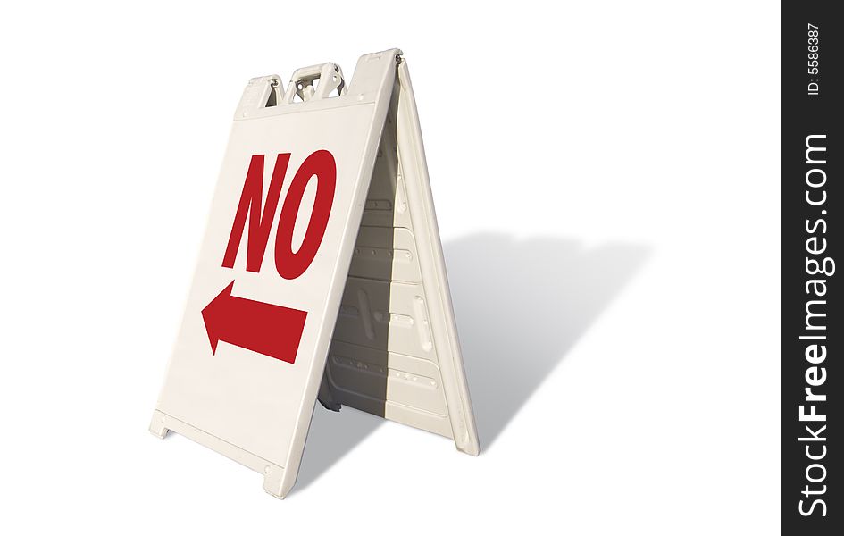 No Tent Sign Isolated on a White Background.