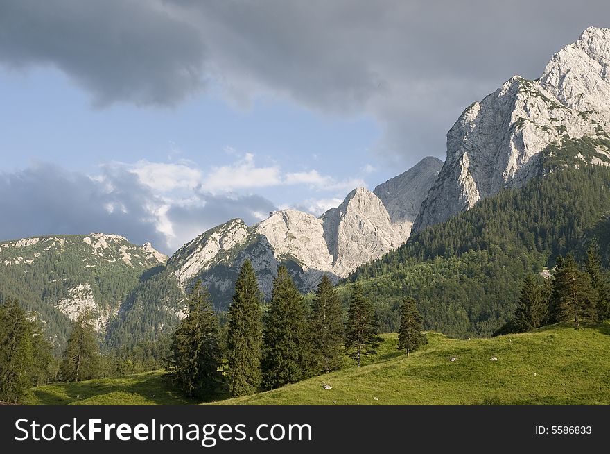 Part of the bavarian alps near Garmisch-Partenkirchen and Grainau