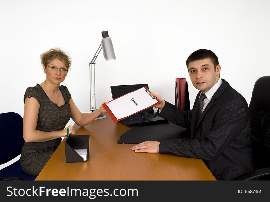 Businesswoman Signing The Contract.