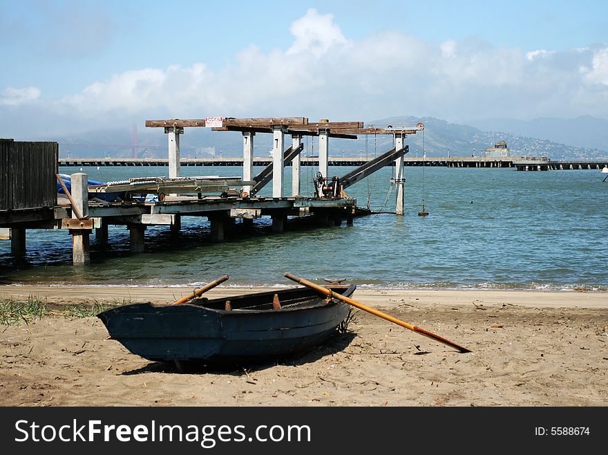 Boat on the beach in San Francisco