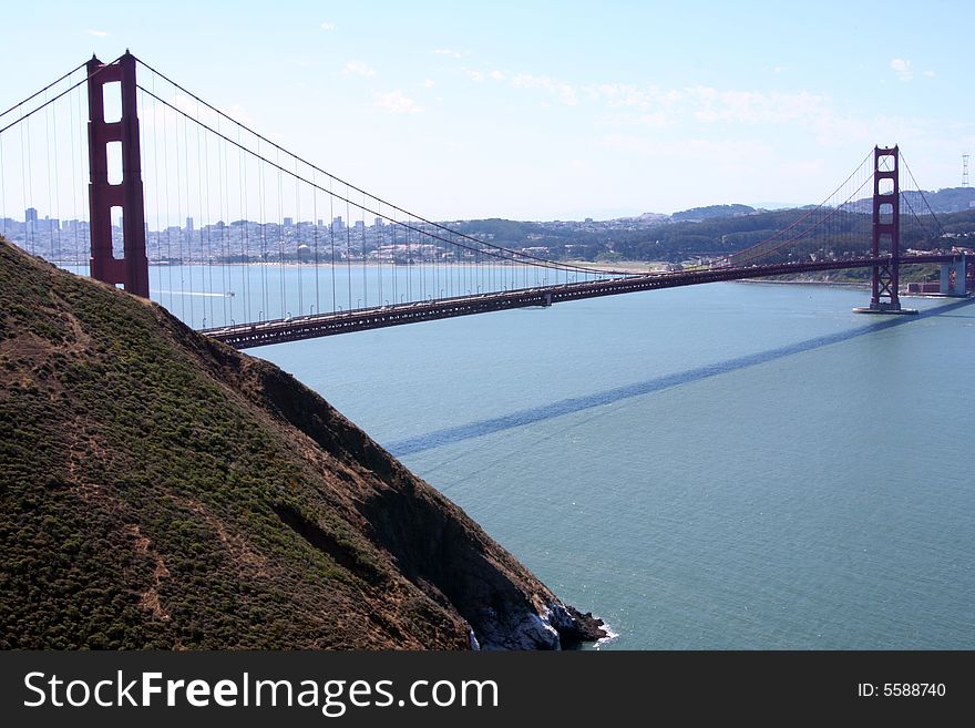 Golden Gate Bridge in San Francisco, California, Marin Headlands side