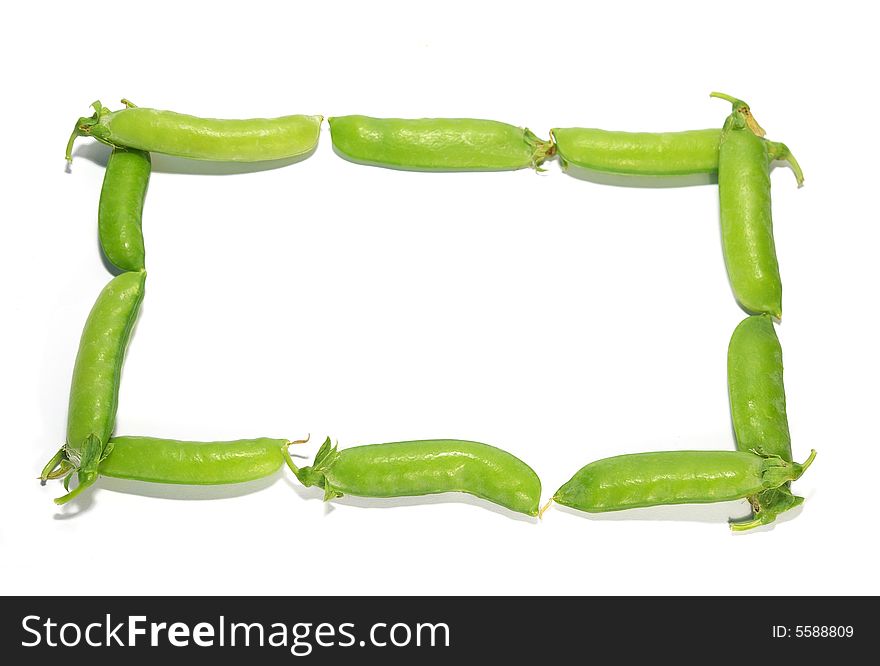 Ripe pea isolated on a white background