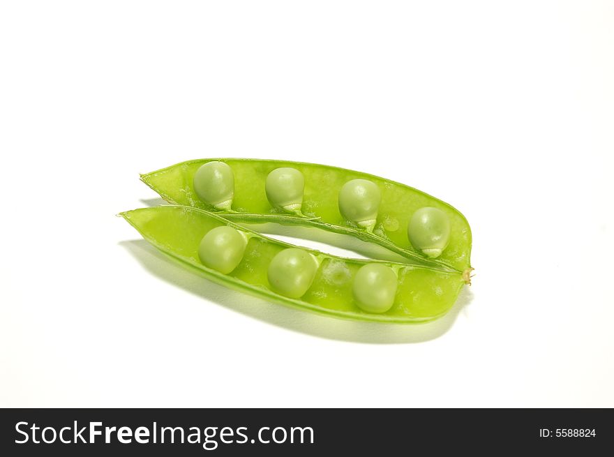 Ripe pea isolated on a white background. Ripe pea isolated on a white background