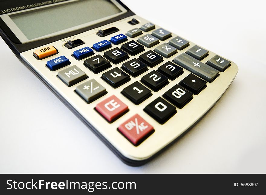 Calculator isolated over white background. Calculator isolated over white background