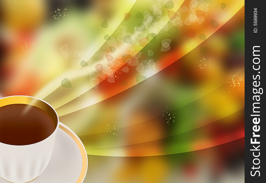 Abstract hot tea. Colors illustration. Abstract hot tea. Colors illustration
