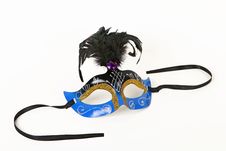 Blue Venetian Mask With Feather Stock Photography Blue Venetian Mask With Feather Stock Photography