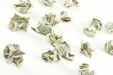 Crumpled Dollars Stock Images