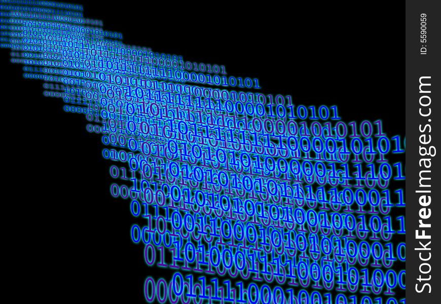 Data flow of binary digits. Data flow of binary digits