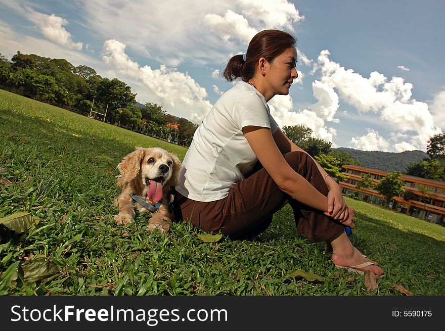 Happy Dog At Field