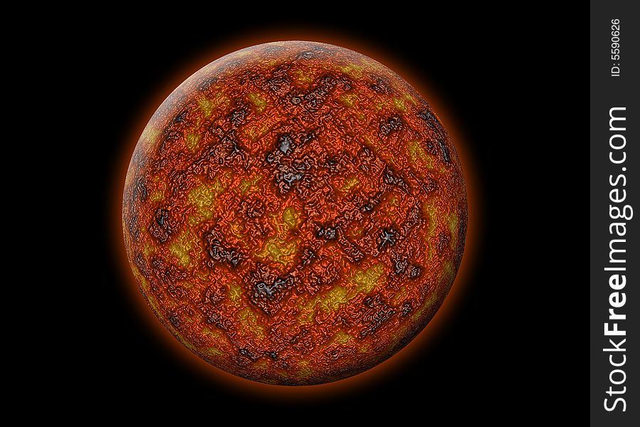 Illustration of red alien planet