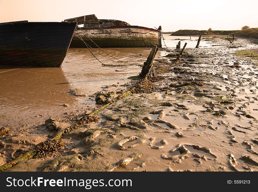 Rotting boats orford ness suffolk