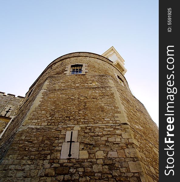 A detail of the Tower of London, one of the most touristic places in London.
