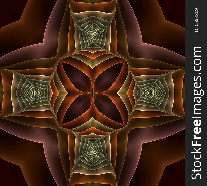 Abstract fractal image resembling a silk cross mandala