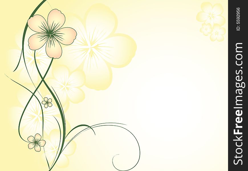 Abstract floral design in soft colors