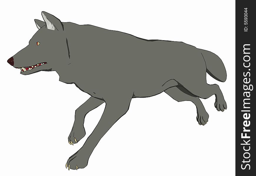 Cute cartoon style grey wolf, 3 dimensional model, computer generated image, render. Cute cartoon style grey wolf, 3 dimensional model, computer generated image, render.