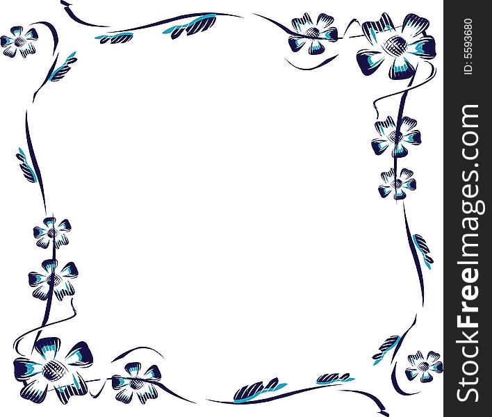 Framework from flowers, a flower pattern. Framework from flowers, a flower pattern