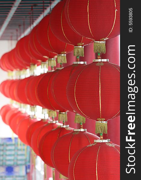 Red lanterns as part of the Chinese New Year decorations