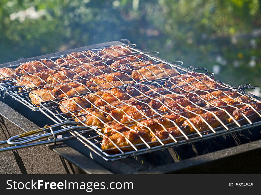 Appetizing Barbecue on the grill