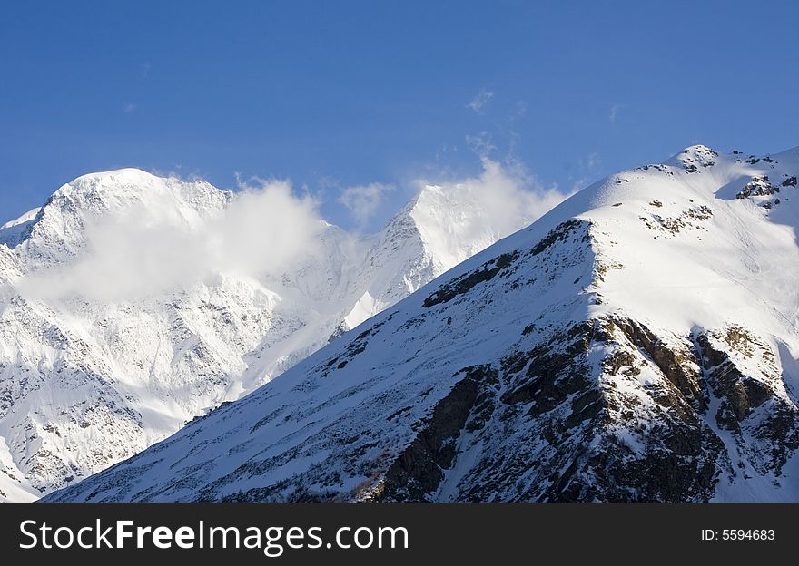 Mt. Cheget in spring, Caucasus Mountains, Russia. Mt. Cheget in spring, Caucasus Mountains, Russia