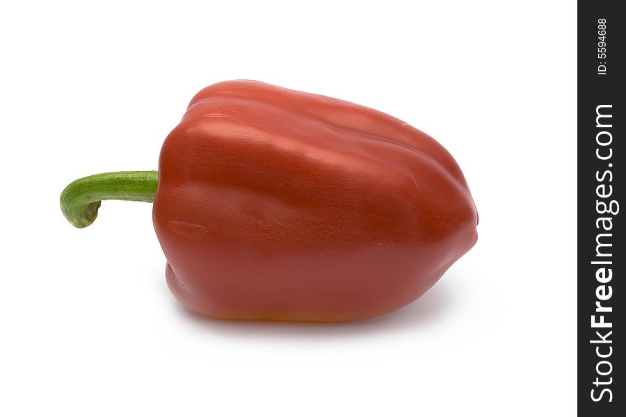 Red paprika on white background