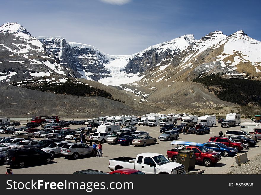 Glacier and mountains around the Columbia Icefields in Jasper National Park. Glacier and mountains around the Columbia Icefields in Jasper National Park.