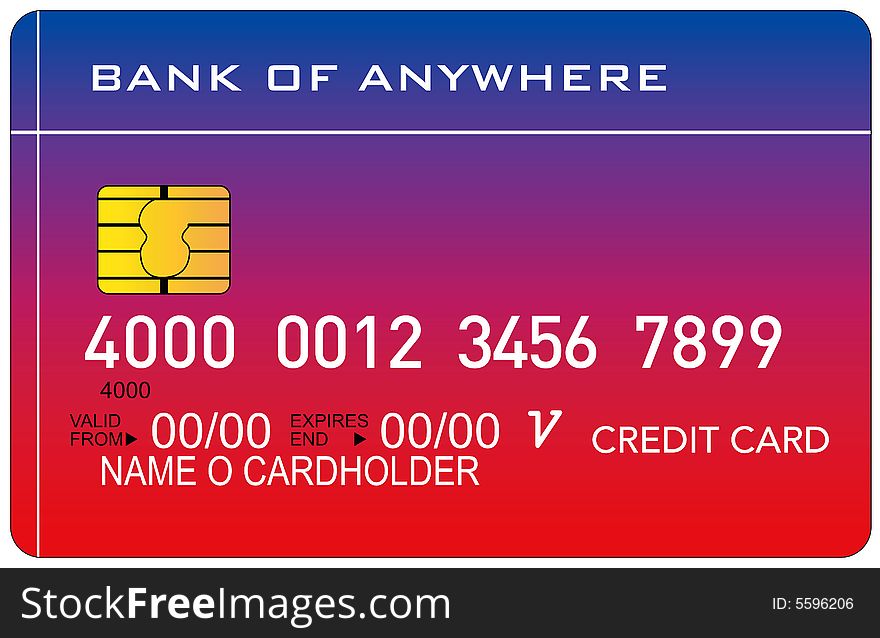 Vector art of a credit card on white background