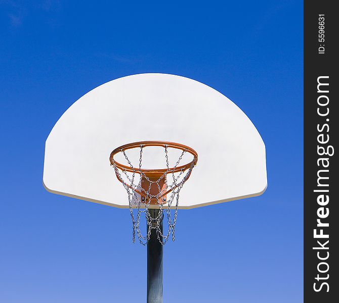 Basketball hoop in a green park. Basketball hoop in a green park