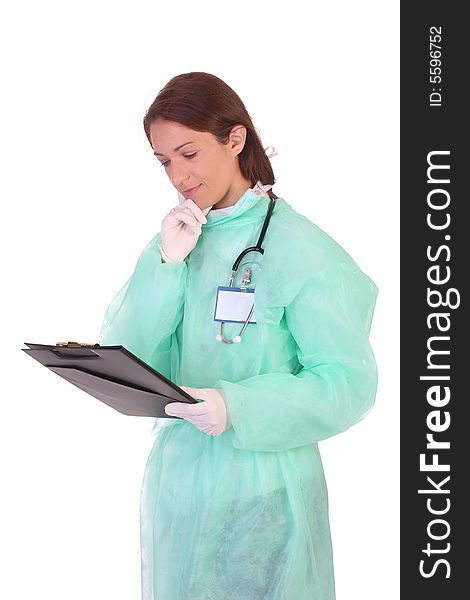 Healthcare Worker With Documents