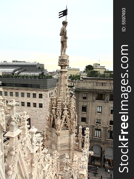 The image from the rooftop of the Duomo of Milan Italy. The image from the rooftop of the Duomo of Milan Italy