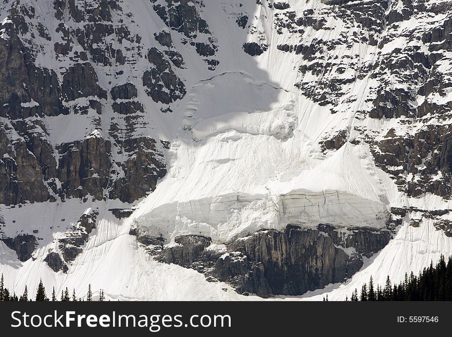 Glacier and mountains around the Columbia Icefields in Jasper National Park. Glacier and mountains around the Columbia Icefields in Jasper National Park.