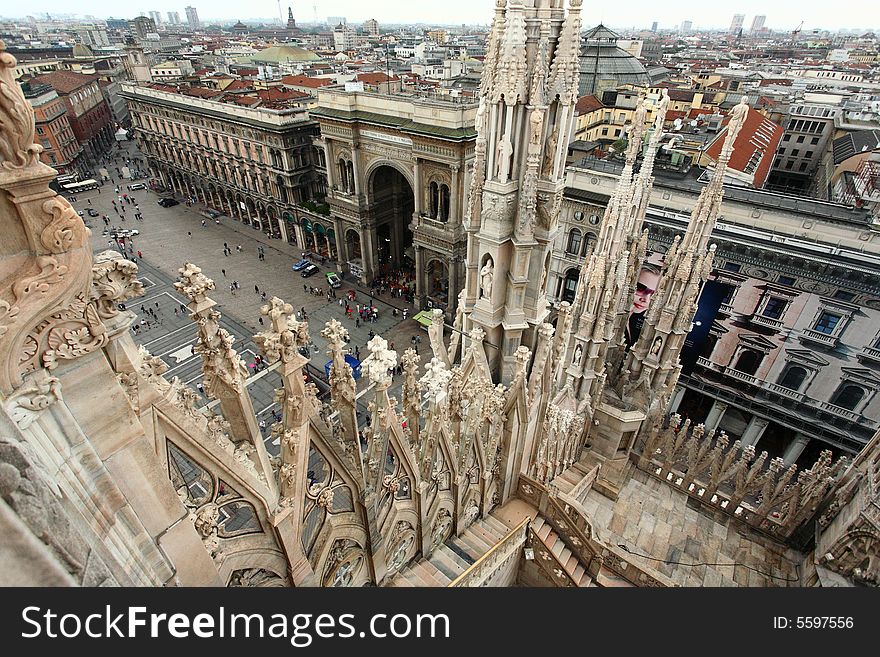 The Image From The Rooftop Of Duomo