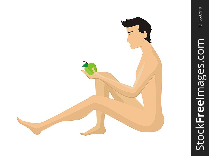 Adam With Green Apple