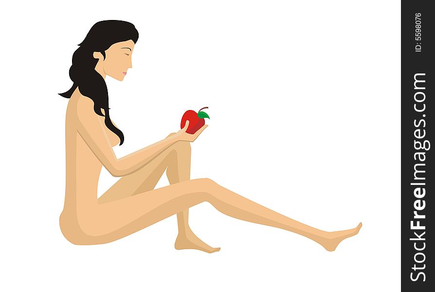 Eve with red apple