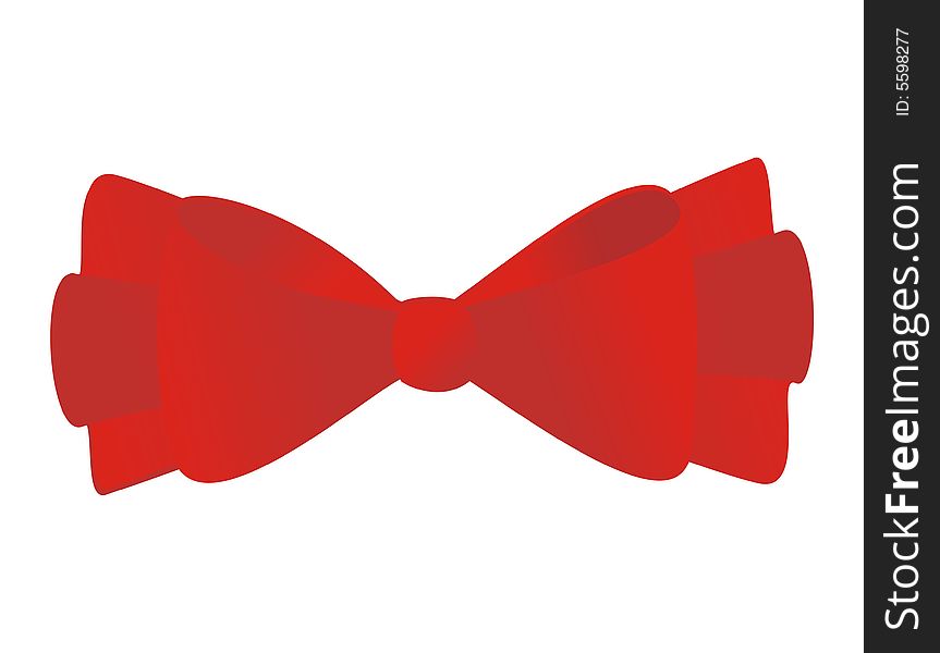 Red gift ribbon illustration on a white background